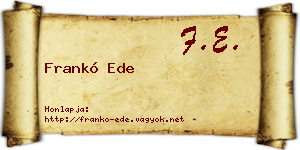 Frankó Ede névjegykártya